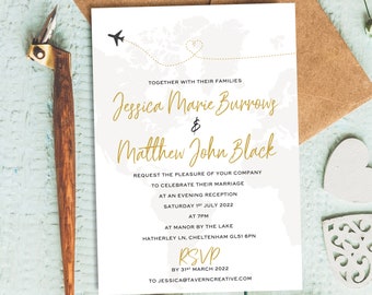 Destination Wedding Invitation Etsy