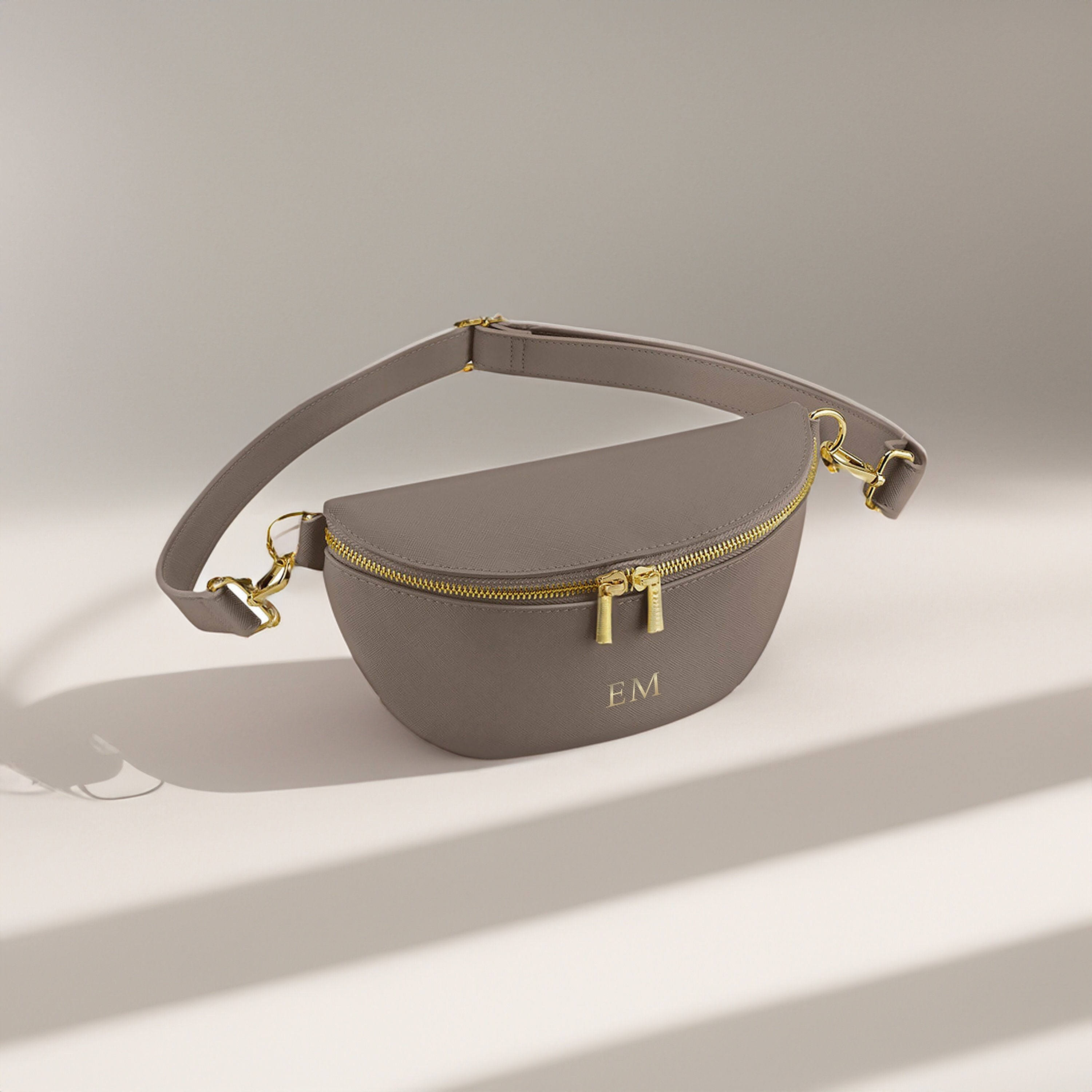 Monogram Faux Leather Bum Bag: 3-in-1 Crossbody Waist Bag