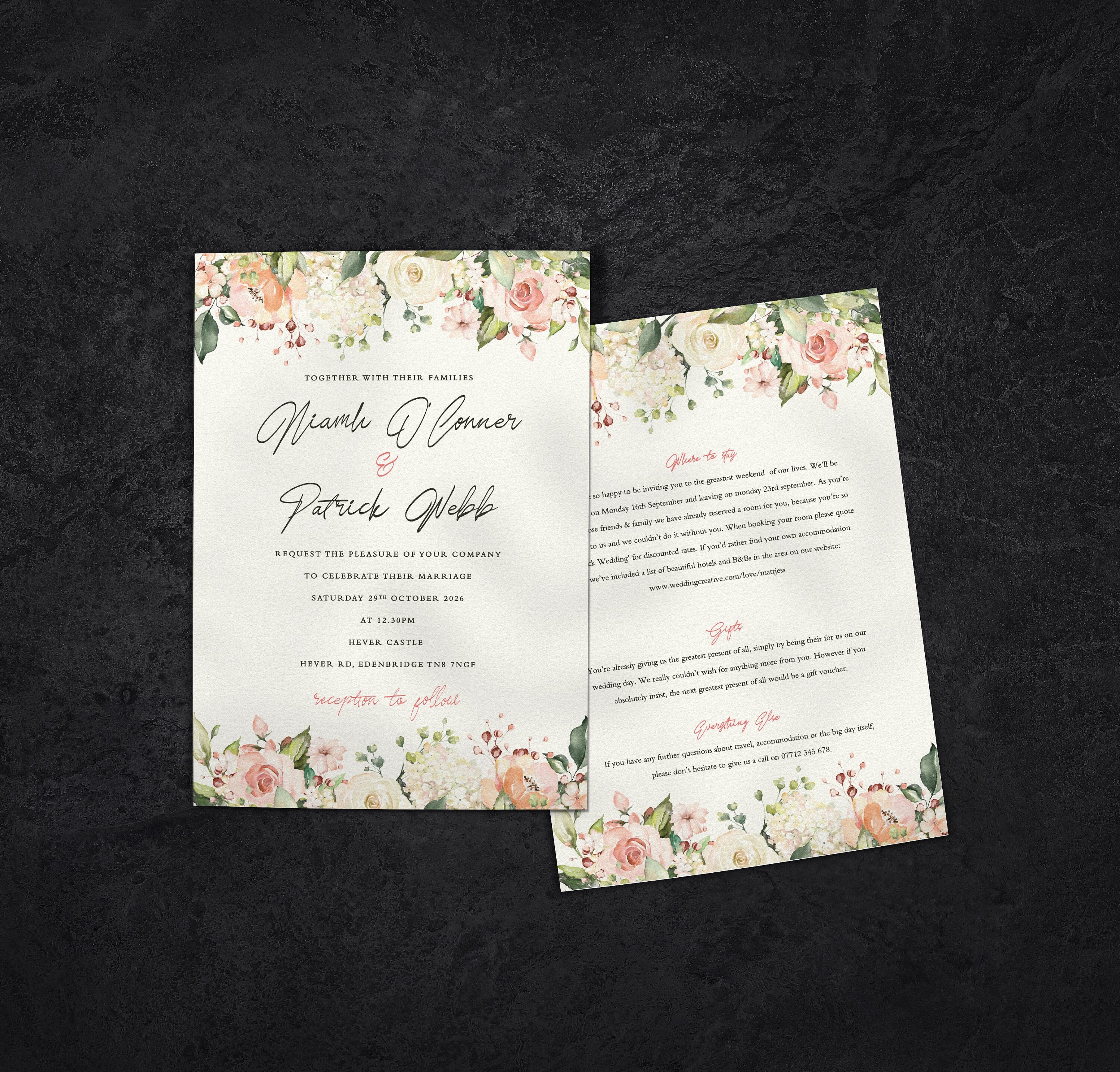Juvale 50-Pack Watercolor Join Us Invitation Cards with Envelopes, Floral Design (5 x 7 Inches)