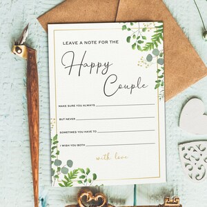 Advice Cards For Wedding, For Bride And Groom, Words Of Wisdom, Note For Bride And Groom, Newlyweds, Happy Couple, Reception, Greenery