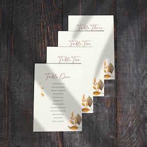 Cartes de plan de salle | octobre | Mariage d'automne