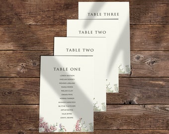 Seating Chart Cards | Wildflowers | wildflower wedding