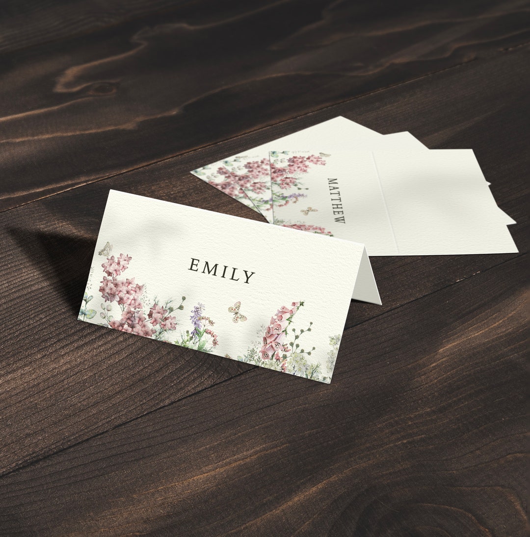 Place Card Place Cards Online Place Cards Purple Place Etsy