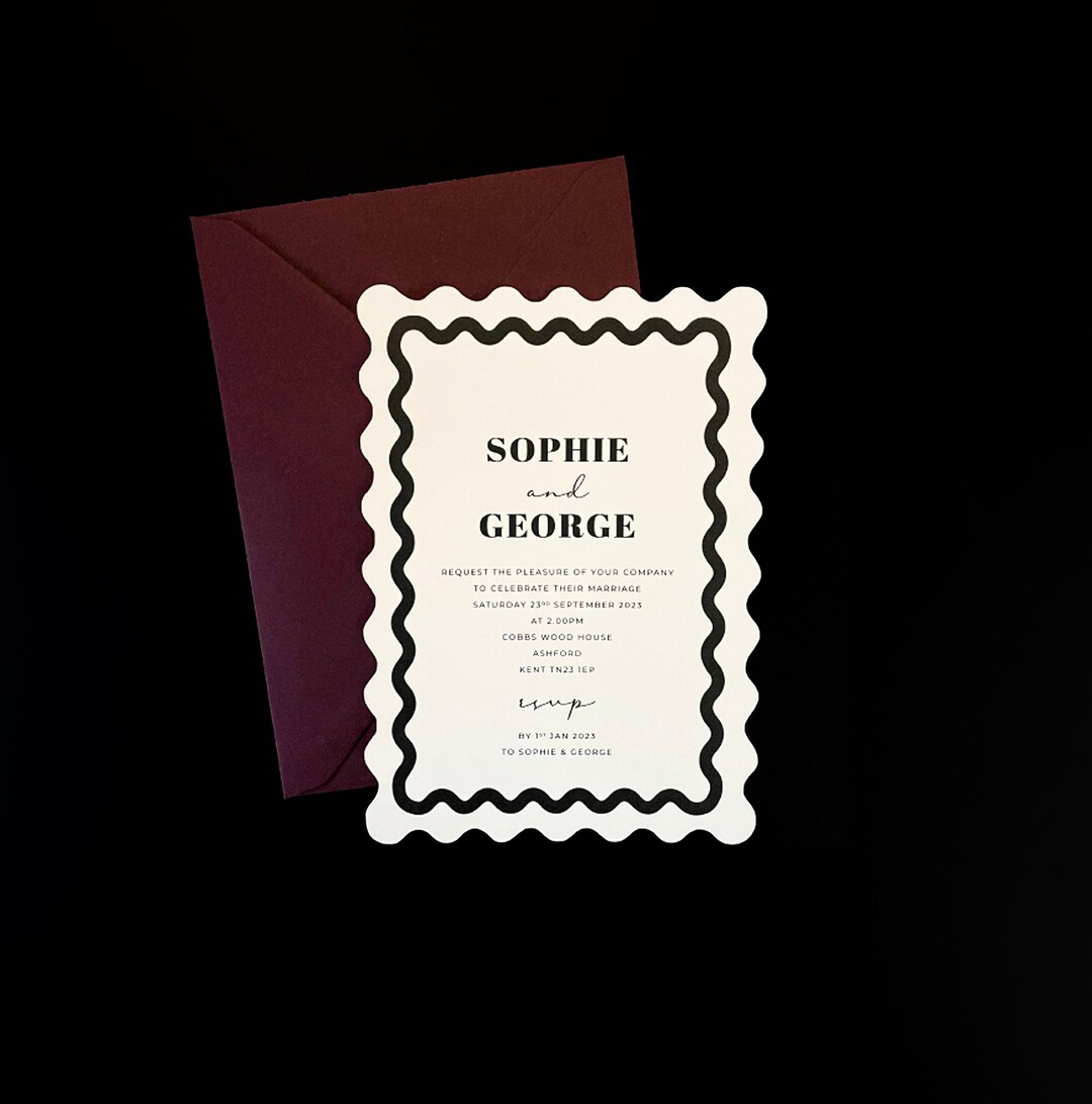 Unusual Wedding Cards Die Cut Invitation Printing Most Etsy