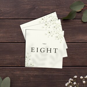 TABLE NUMBERS | Gypsophila | Wedding Table Number | Table Number Wedding | Wedding Table Number Cards