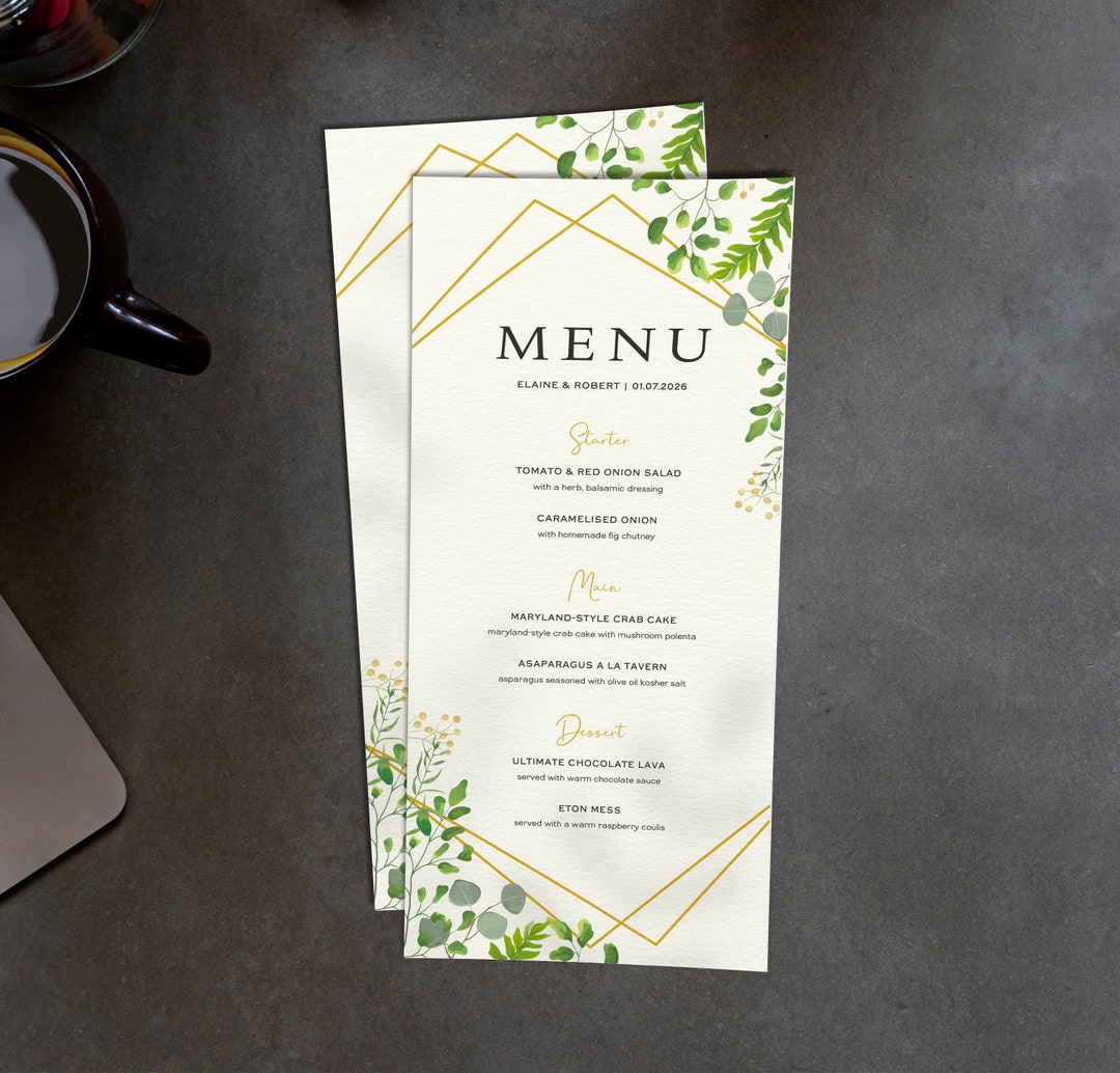 Wedding Breakfast Menu, Wedding Menu Cards, Menus for Wedding, Wedding