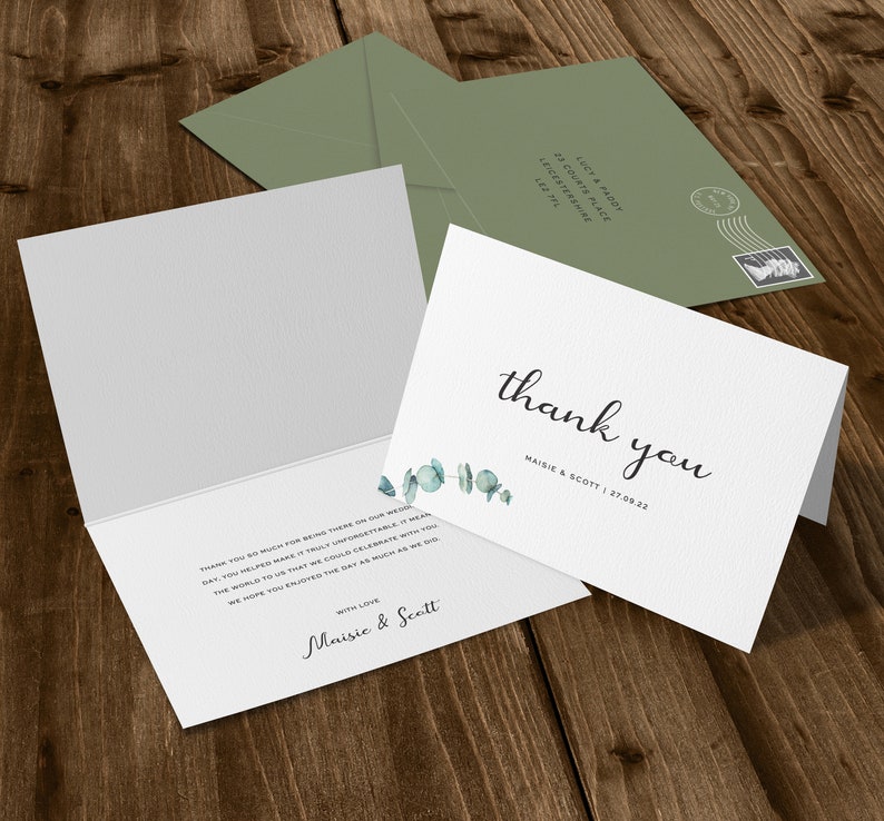 Folded Thank You Card Photo Thank You Cards Thank You Cards Etsy