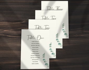 Seating Chart Cards | Olive | Sage Green Wedding