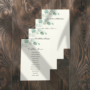 Sitzplan Karten | Eukalyptus | Salbeigrüne Hochzeit