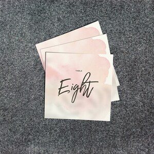 TABELNUMMERS | Roze waterverf | Bruiloft tabelnummer | Tabel nummer bruiloft | Kaarten met nummerkaarten voor bruiloften