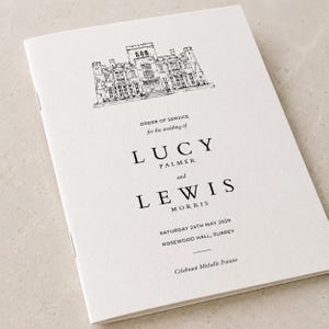 Handgezeichnetes Hochzeitsprogramm, Hochzeitsprogramm