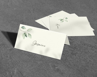 Place Card, Personalised Table Name Cards, Green Place Names, Greenery Place Cards Wedding, Place Settings, Table Setting, Seating, Rustic