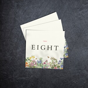 Numéros de table modernes | Fleurs de printemps