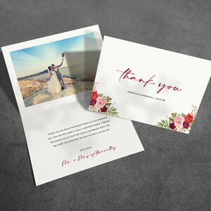 Cartes de remerciement bordeaux, cartes de remerciement mariage avec photo, note de remerciement mariage, cartes de remerciement mariage, cartes de remerciement pour mariage