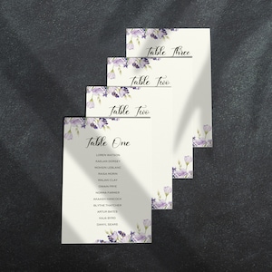 Tarjetas de tabla de asientos / Lavanda / Boda de lavanda
