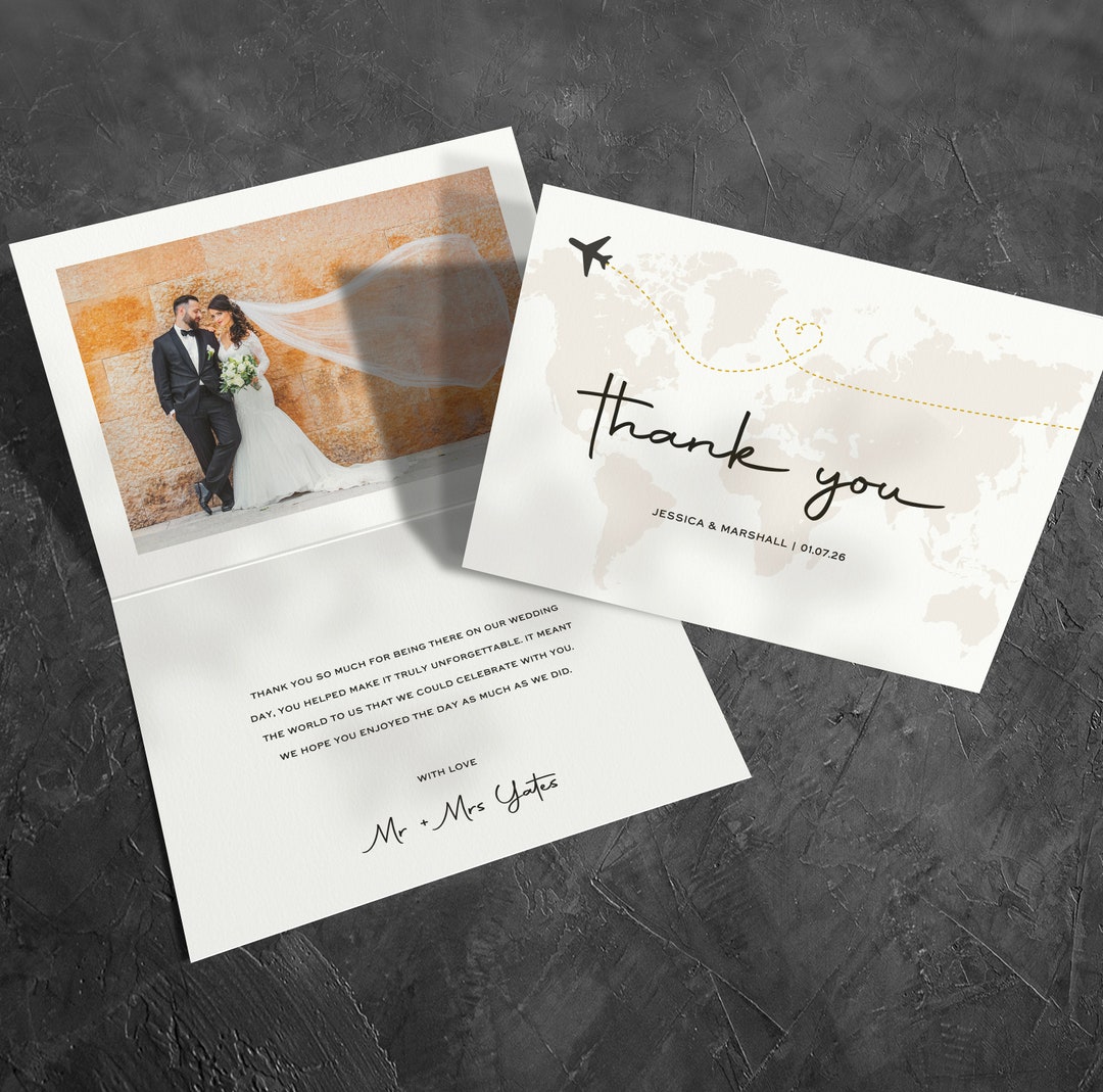 Custom Wedding Thank You Cards, Photo Thank You Card, Wedding Thank