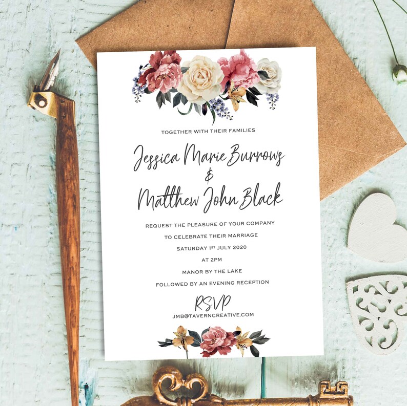 Photo Wedding Invitation Wedding Invite With Picture Photo Etsy