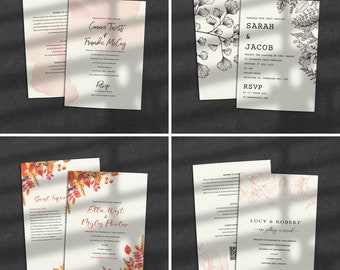 Wedding Invitations - 5x7" - Envelopes Included - A Range Of Invitation Designs - High Quality Textured Card - Fast Shipping - Design Online