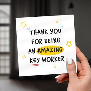 Merci carte de travailleur clé, carte de travailleur clé, clé de pépinière, travailleur de pépinière Merci, carte de professeur de maternelle, professeur de maternelle Merci