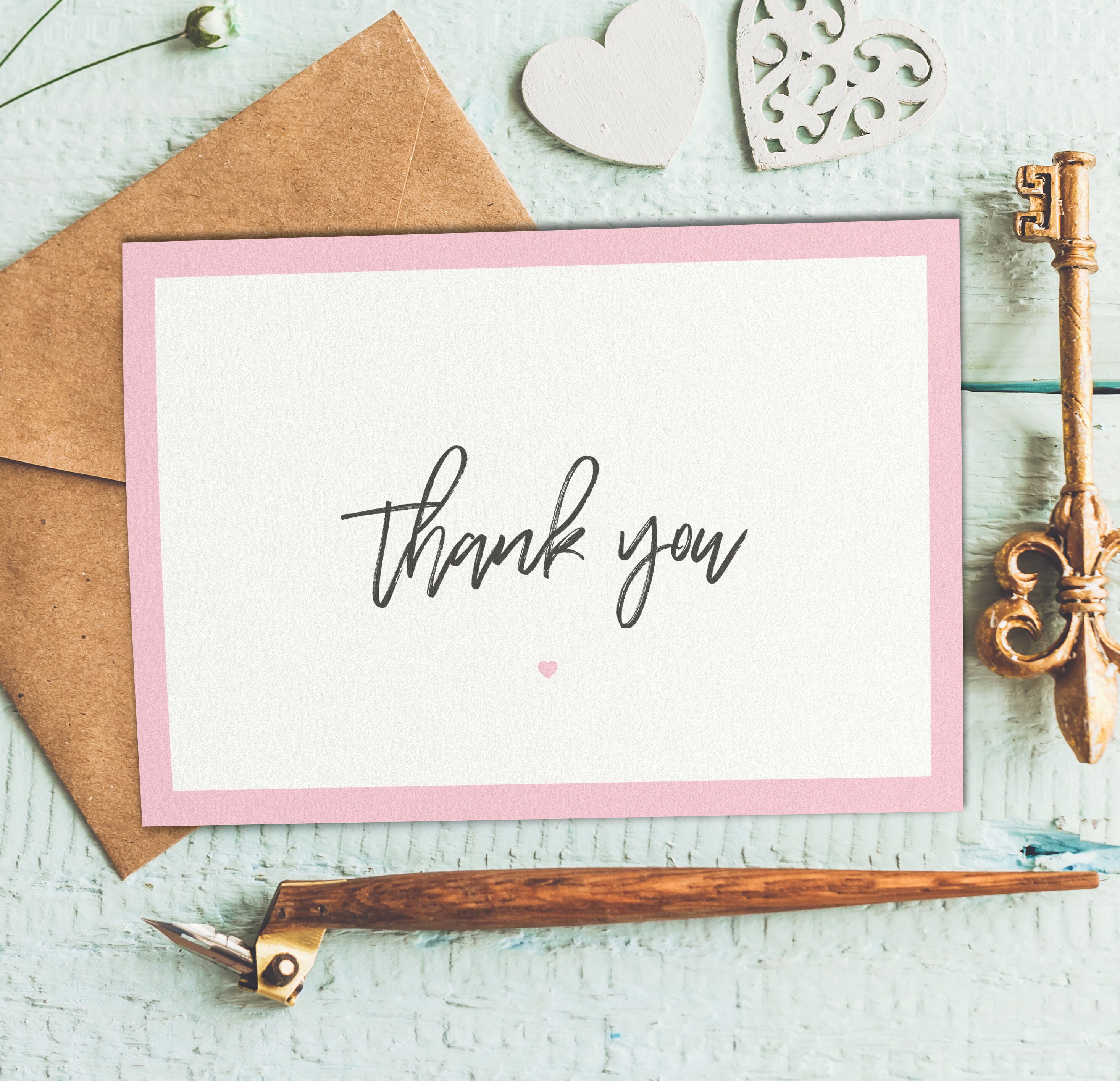 1 x Single Thank You Card With Envelope Premium Quality Etsy