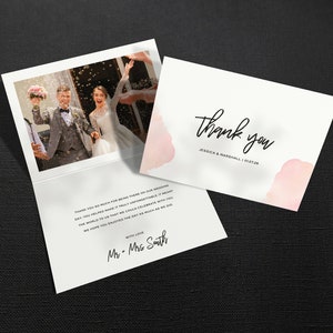 Erröten Rosa Dankeskarten, Hochzeit Dankeskarten mit Foto, Hochzeit Dankeschön, Hochzeit Dankeskarten, Dankeskarten für Hochzeit