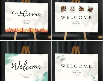 Wedding Welcome Sign - A1, A2, A3 - Mounted To 3mm Foam Board - Ready To Use - Create Your Design Online - Multiple Designs To Choose From