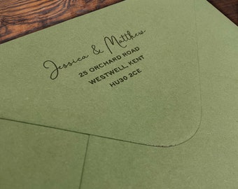 Return Address, Envelope Printing, Envelope Addressing Service, Wedding Envelope Printing, Envelope Address Printing