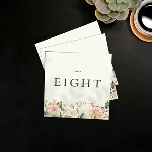 Numéros de table modernes | Fleuri blush