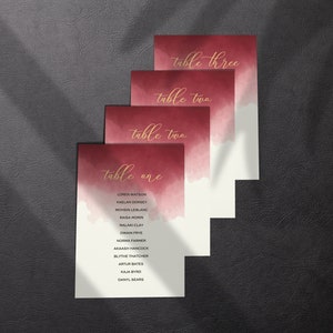 Cartes de plan de salle | Aquarelle Bourgogne | Mariage Bourgogne
