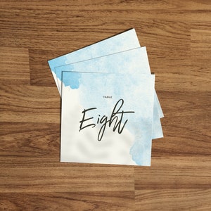 TABLE NUMBERS | Blue Watercolour | Wedding Table Number | Table Number Wedding | Wedding Table Number Cards
