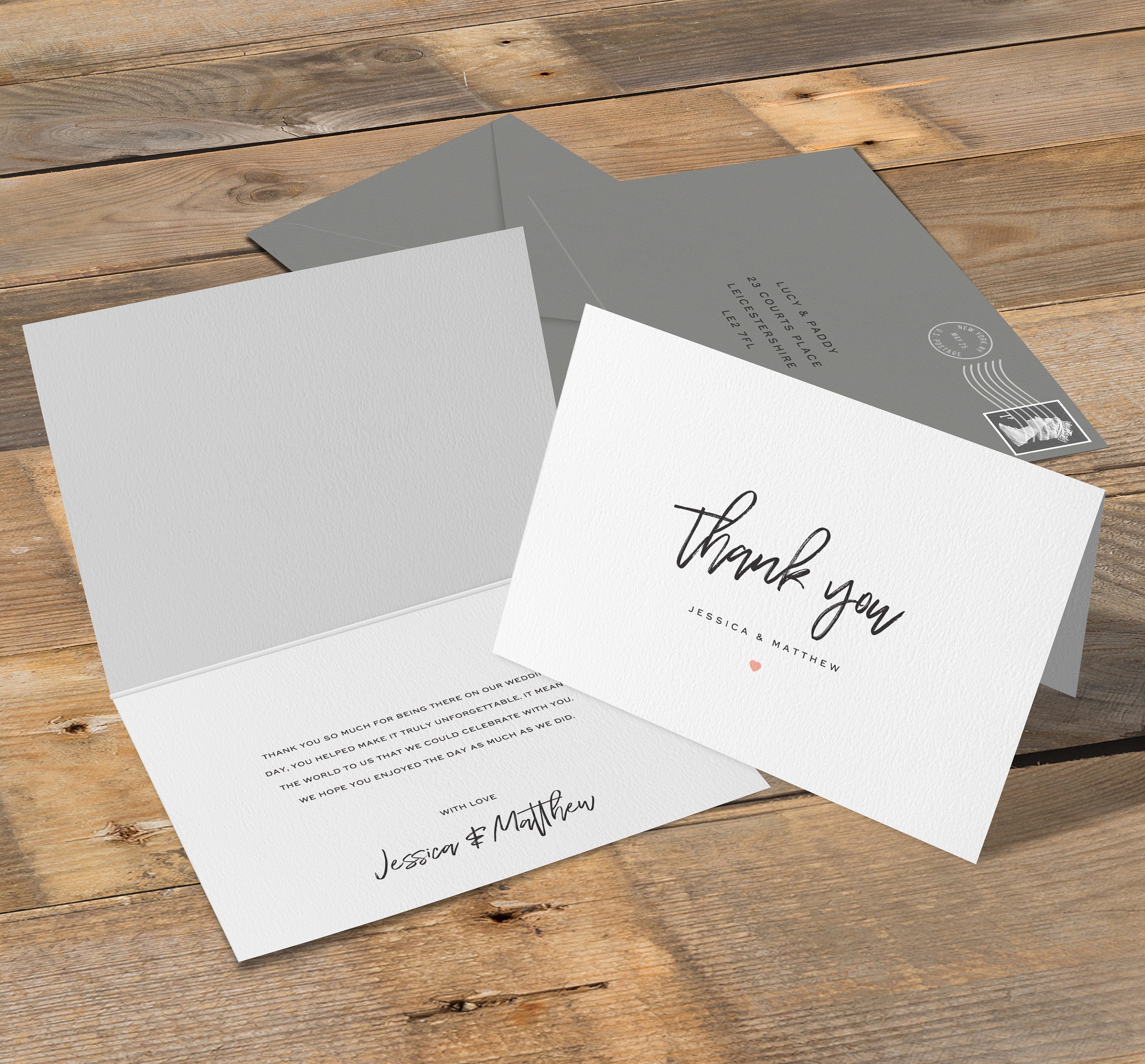 Greeting Cards Paper Thank You Cards Personalised Wedding Thank You