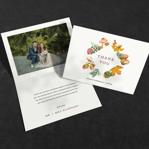 Woodland Dankeskarten, Hochzeit Dankeskarten mit Foto, Hochzeit Dankeschön, Hochzeit Dankeskarten, Dankeskarten für Hochzeit