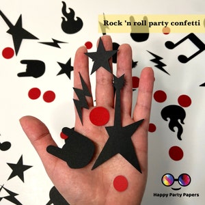 100 pieces rock 'n roll party confetti, Rock n roll party decor, two rock confetti, Rock Hand, Music Party Decorations, Rock Star, Music