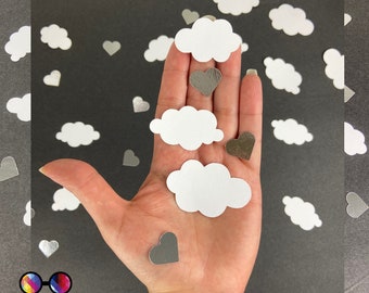 100 piezas de confeti de papel para fiesta en la nube 9, Ella está en la nube 9, En la nube 9 despedida de soltera, baby shower, Baby Shower con temática de viajes