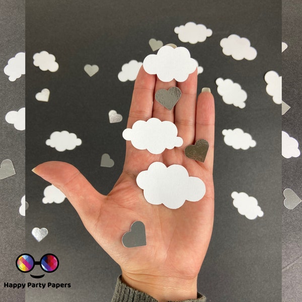 100 pieces On Cloud 9 paper party confetti, She's on Cloud 9, On Cloud 9 bachelorette, baby shower, Travel Themed Baby Shower