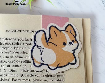 Marcador magnético Corgi / para mamá Corgi Marcador / Marcador de papel laminado / Marcador holográfico lindo para planificador / Protector de página
