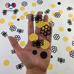 100 pezzi di coriandoli api, decorazione per la giornata delle api, nido d'ape, baby shower ape, calabrone, cosa sarà ape, giallo