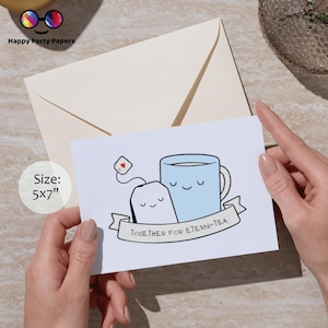 Ensemble pour l'éternité | de voeux d'anniversaire de thé | jolie carte d'anniversaire | carte d'anniversaire | carte imprimée | amateur de thé | éterni-thé