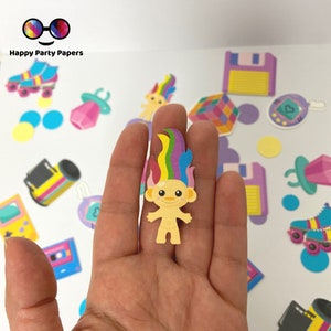 100 Pieces Retro Paper Party Confetti, Retro Party Decor, 90's Confetti ...