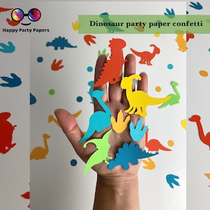 100 pièces de confettis de fête en papier Dino, décoration de fête de dinosaure, premier anniversaire sur le thème de Dino, anniversaire de garçon, 1er anniversaire de dinosaure, baby shower