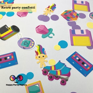 100 Stück Retro-Partykonfetti, Retro-Partydekor, 90er Jahre Konfetti, 90er Geburtstag, 90er Geburtstag, I love the 90's, 1990's