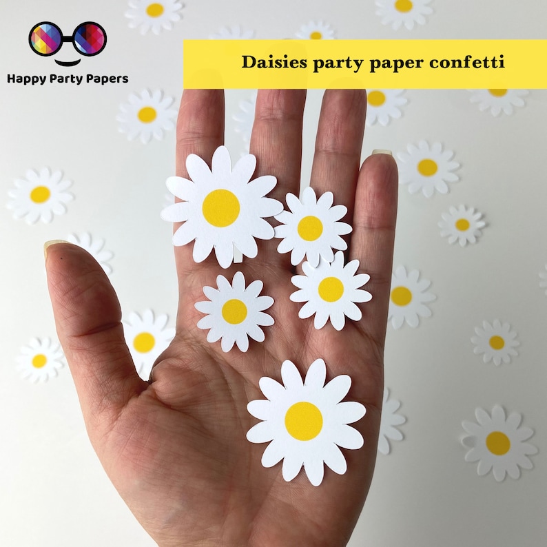 100 Pieces Daisies Party Confetti Daisy Party Decorations Etsy