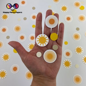 100 pieces Boho here comes the son confetti, Sun, Our ray of Sunshine decor, baby shower, here comes the sun, sunshine, yellow