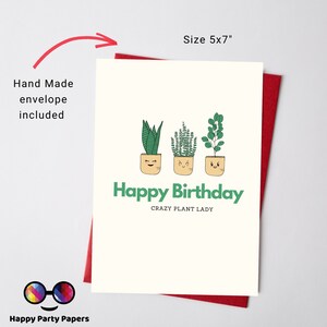 Carte de voeux Crazy Plant Lady de joyeux anniversaire | Amateur de plantes | carte d'anniversaire | carte imprimée