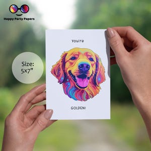 carte pour amoureux des chiens | Vous êtes en or | Amitié | carte de voeux | carte imprimée