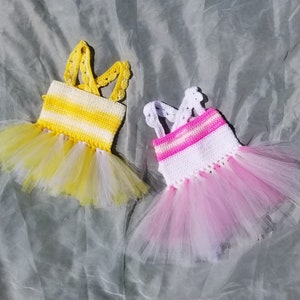 Baby to Toddler Girls Spring/Summer Crochet Cross Back Tutu Dress