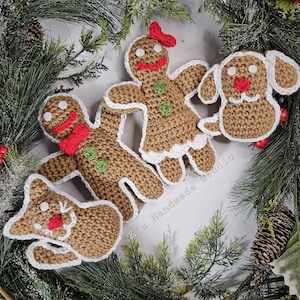 Christmas Gingerbread Guy & Gal Crochet Plushies for Kids or Decor Ornament