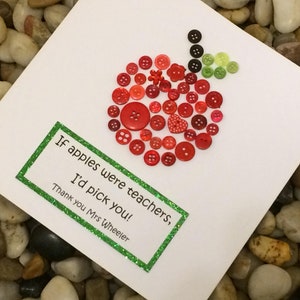 Cartão Apple de agradecimento personalizado de luxo, cartão de professor, tutor, formatura, saída, saída da escola, melhor professor, professor adorável, cartão de aula