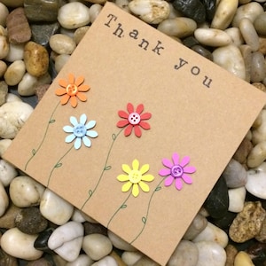 Paquete hecho a mano de 4 tarjetas de agradecimiento, flores, tarjetas de agradecimiento 3d, para hombres y mujeres, tarjetas cualquier ocasión, tarjeta de felicitación de colores, arco iris