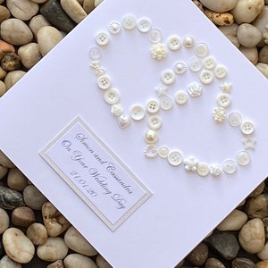 Entwined Hearts Wedding Card, Personalised Wedding Card, Double Heart Card, Love Hearts Gift, Two Hearts, Two Become One